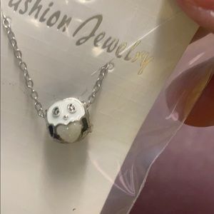 Penguin Holding A Heart Necklace